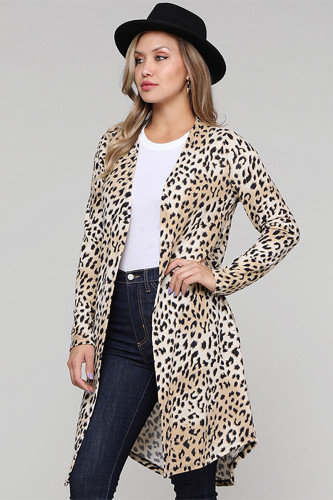 Leopard Print Long Cardigan