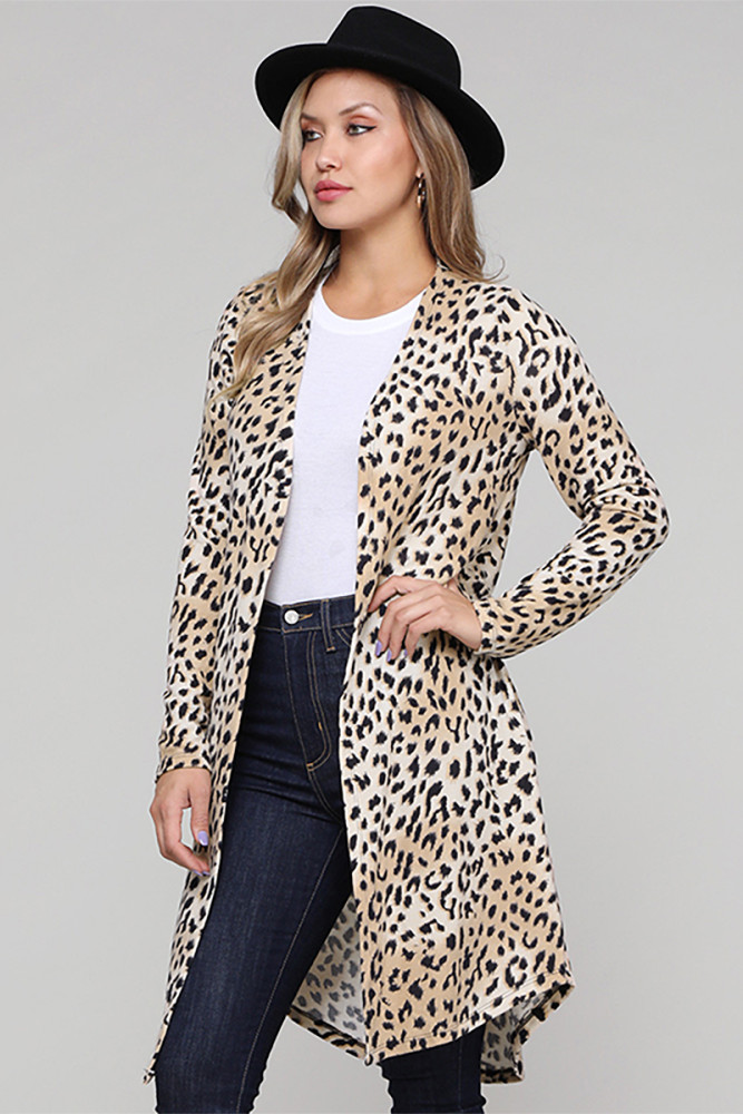 Leopard Print Long Cardigan
