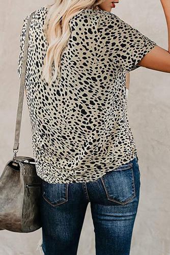 Short Sleeve Cheetah Print Top