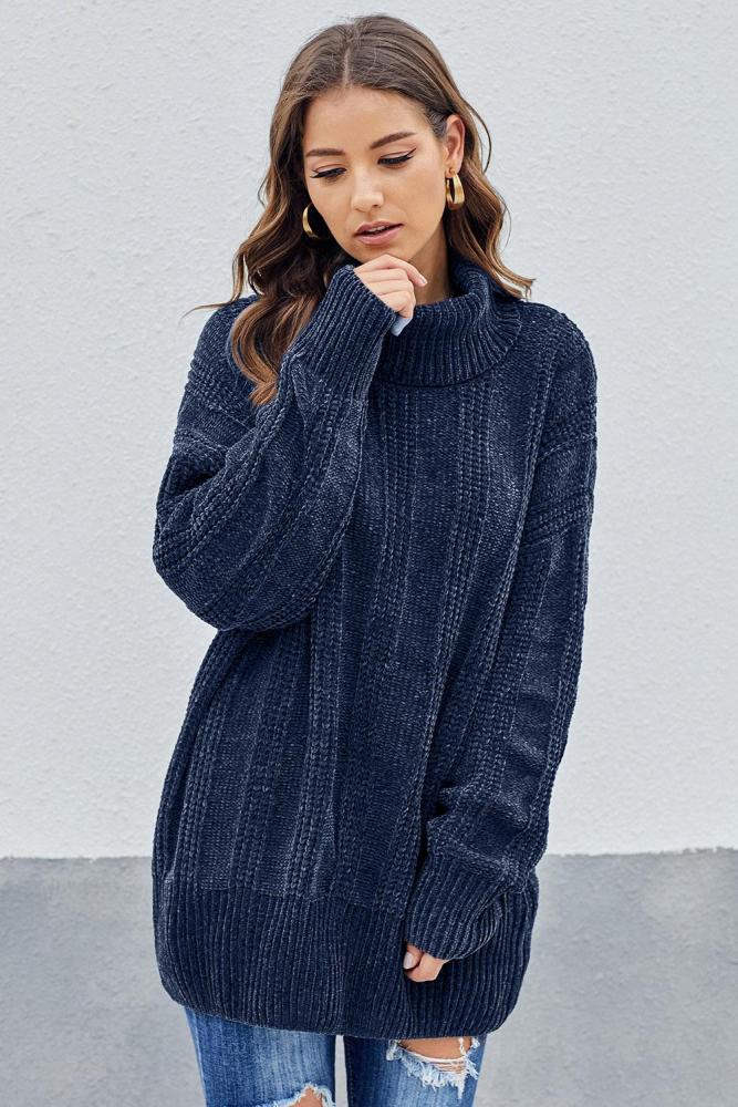 Blue Soft Chenille Sweater