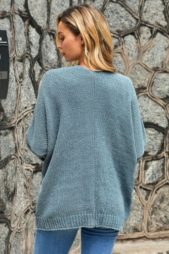 Sky Blue Oversize Button Front Cardigan