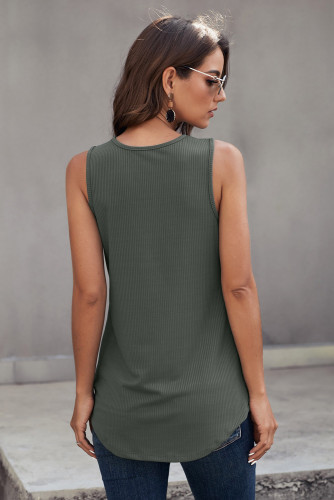 Green Just Say The Word 3 Button Tank Top