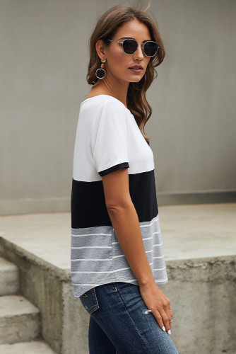 Black Right Here With Me Color Block Top