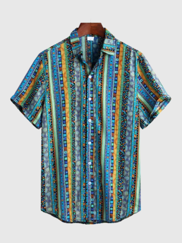 Mens Beach Geometric Printed Shirts