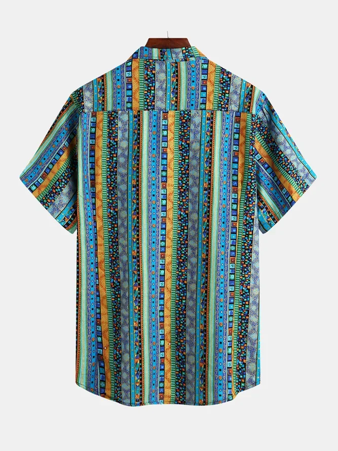 Men's Beach Geometric Printed Shirts