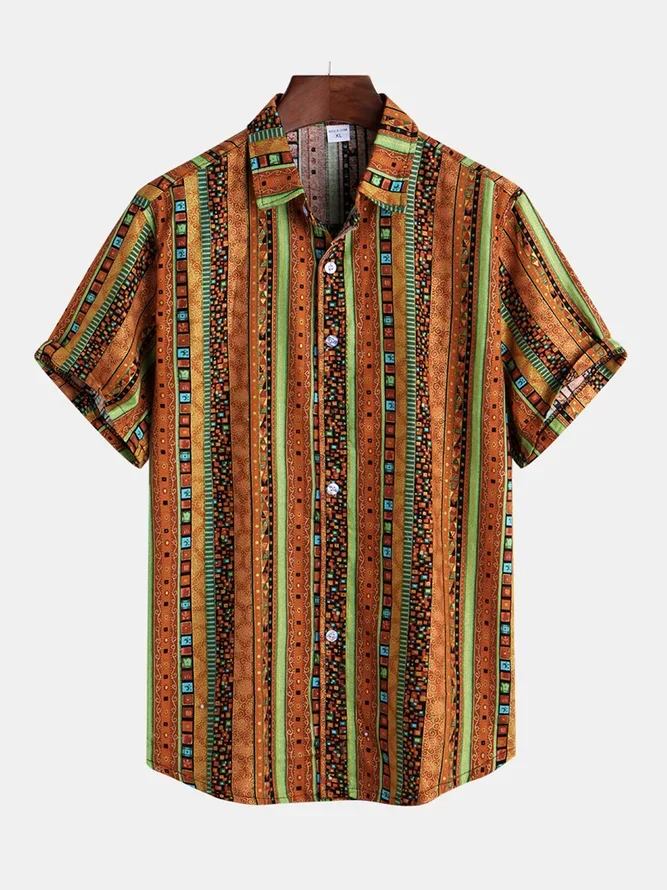 Men's Beach Geometric Printed Shirts