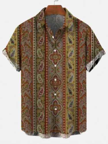 Vintage Cotton-Blend Printed Shirts & Tops