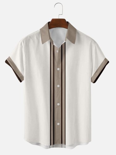 Men's Shirt Collar Abstract Printed Shirts & Tops