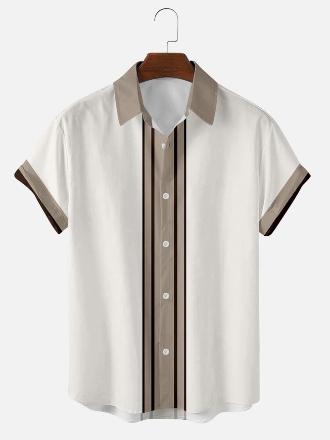 Men's Shirt Collar Abstract Printed Shirts & Tops
