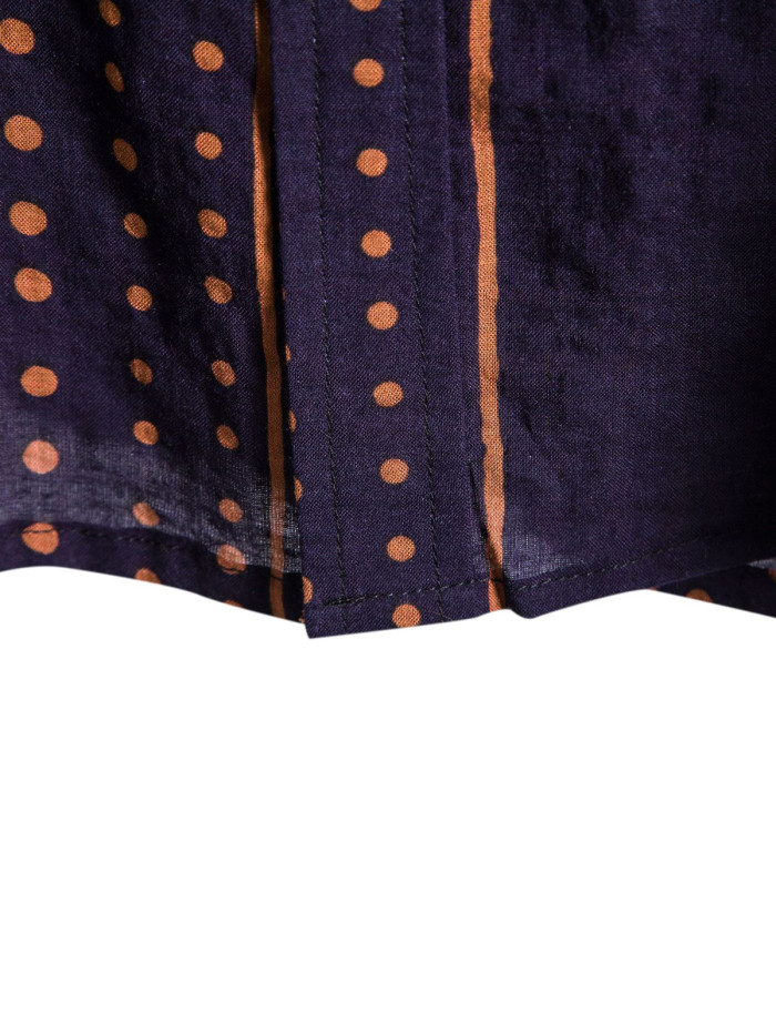Men's Hawaiian Casual Lapel Striped Shirt