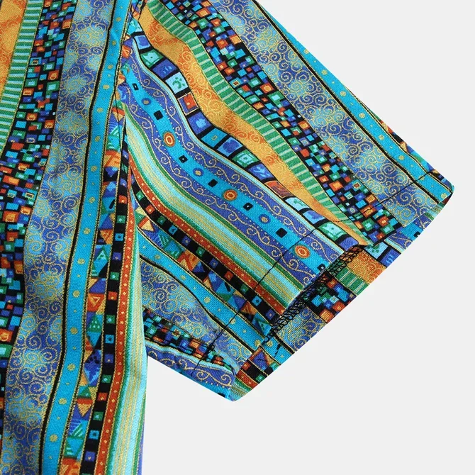 Men's Beach Geometric Printed Shirts