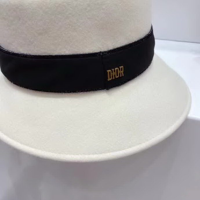 20冬季最新专柜款-迪奥Dior20秋冬新款羊毛礼帽，羊毛材质，妥妥的高级货！奢华气质款！超衬气质的一款帽子！