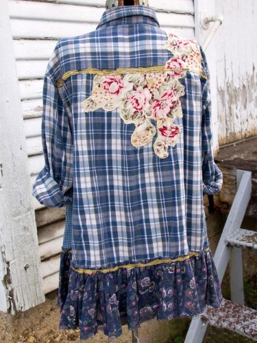 Plaid Long Sleeve Shift Shirts & Tops