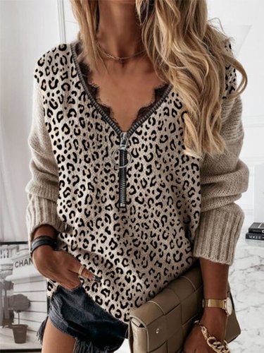 V Neck Long Sleeve Casual sweater