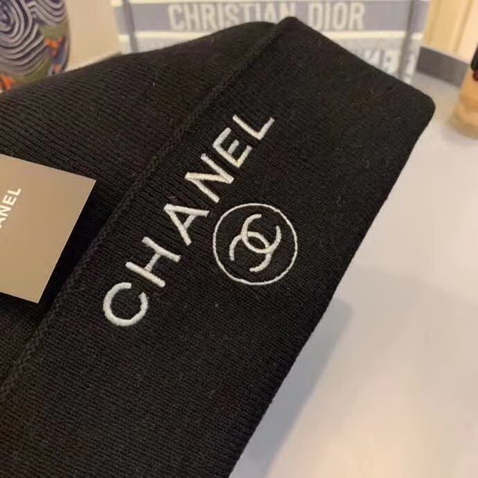 20冬季最新专柜款-Chanel针织羊毛毛线帽，羊毛，帅气朋克风。超酷时尚街头风
