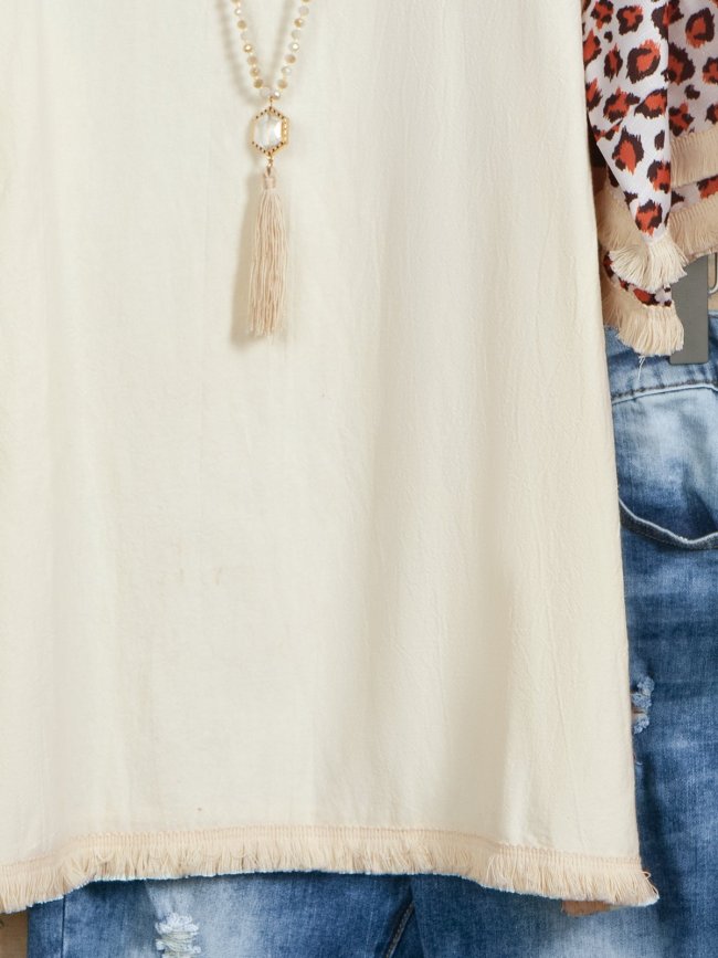 Casual Short Sleeve Round Neck Cotton-Blend Shirts & Tops