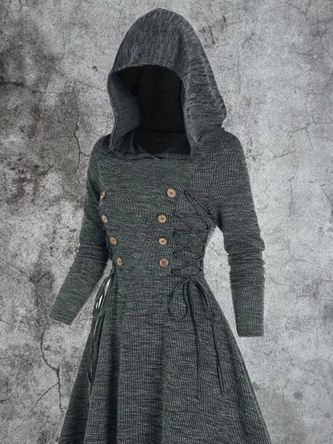 Gray Cotton-Blend Long Sleeve Shirts & Tops