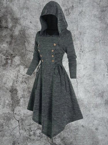 Gray Cotton-Blend Long Sleeve Shirts & Tops