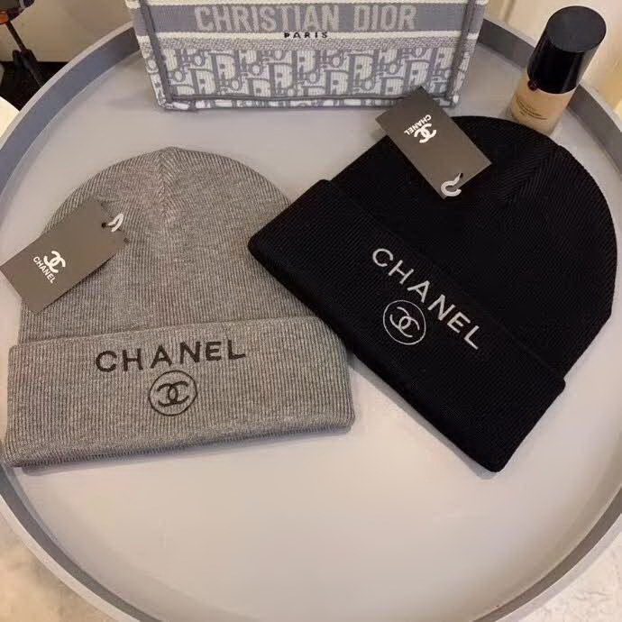 20冬季最新专柜款-Chanel针织羊毛毛线帽，羊毛，帅气朋克风。超酷时尚街头风