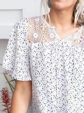 Holiday Shift Color-Block Polka Dots Shirts & Tops