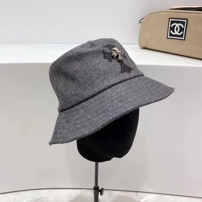 20冬季最新专柜款-ChromeHearts20秋冬新款羊毛呢子皮标十字架，个性街头朋克风，神秘复古十字架，帅气！帽型超正！精品刺绣皮边，妥妥的高级风！