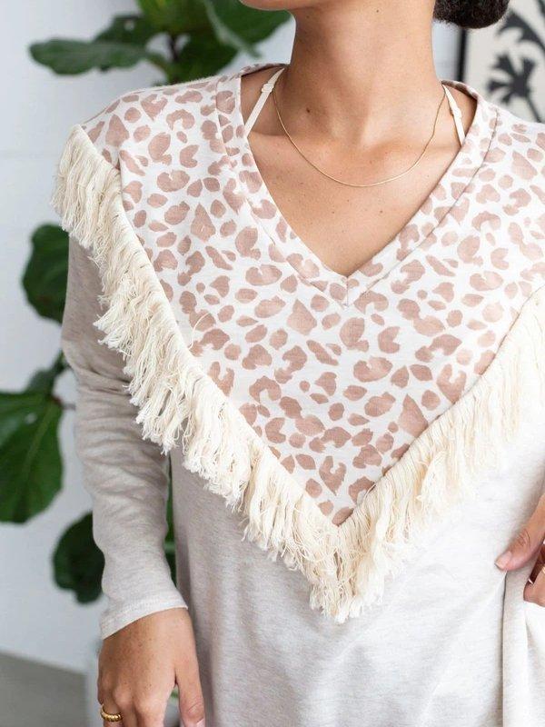 Long Sleeve Crew Neck Printed Casual Shirts & Tops
