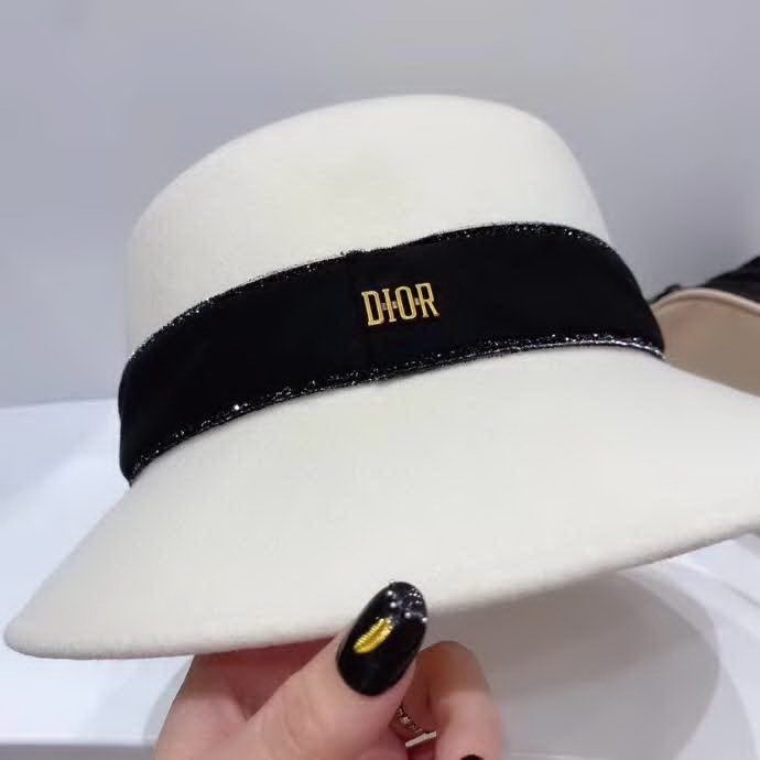 20冬季最新专柜款-迪奥Dior20秋冬新款羊毛礼帽，羊毛材质，妥妥的高级货！奢华气质款！超衬气质的一款帽子！