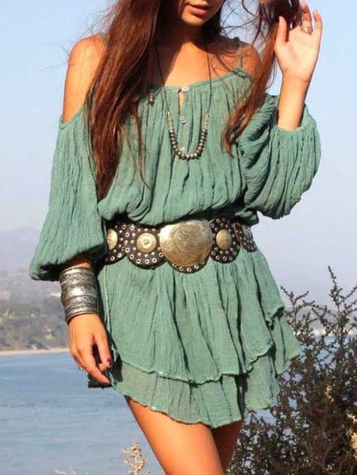 Cotton-Blend Leopard Short Sleeve Ethnic Shirts & Tops