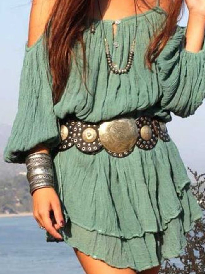 Cotton-Blend Leopard Short Sleeve Ethnic Shirts & Tops