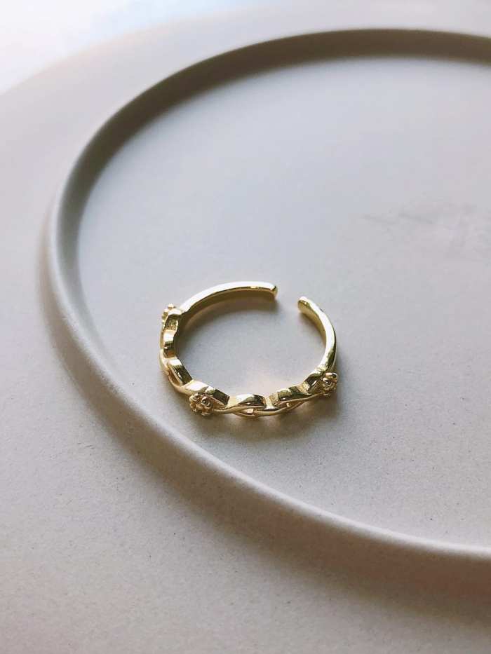 925 Sterling Silver Cubic Zirconia Geometric Minimalist Band Ring