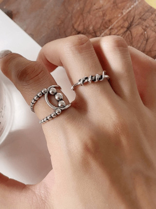925 Sterling Silver Twist  Irregular Vintage Band Ring