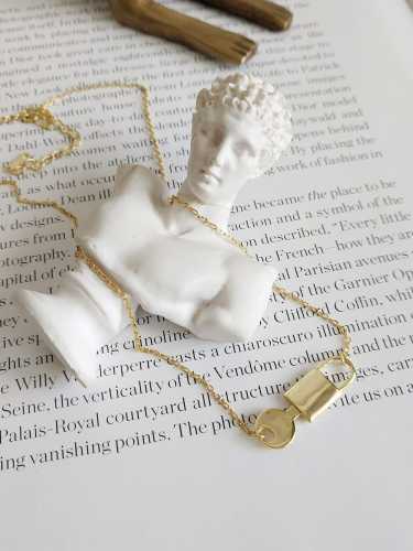 925 Sterling Silver Key-locket Trend Initials Necklace