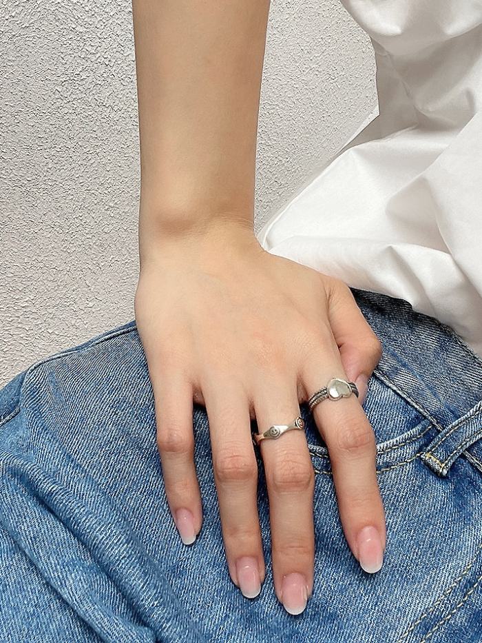 925 Sterling Silver Heart Minimalist Band Ring