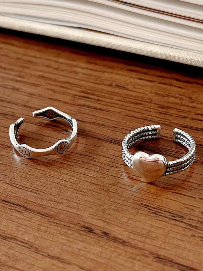 925 Sterling Silver Heart Minimalist Band Ring
