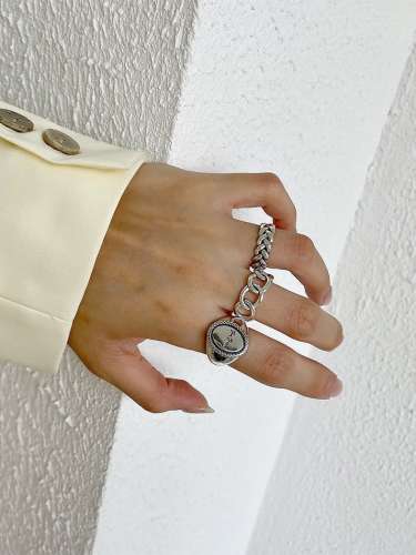 925 Sterling Silver Hollow Irregular Vintage Band Ring