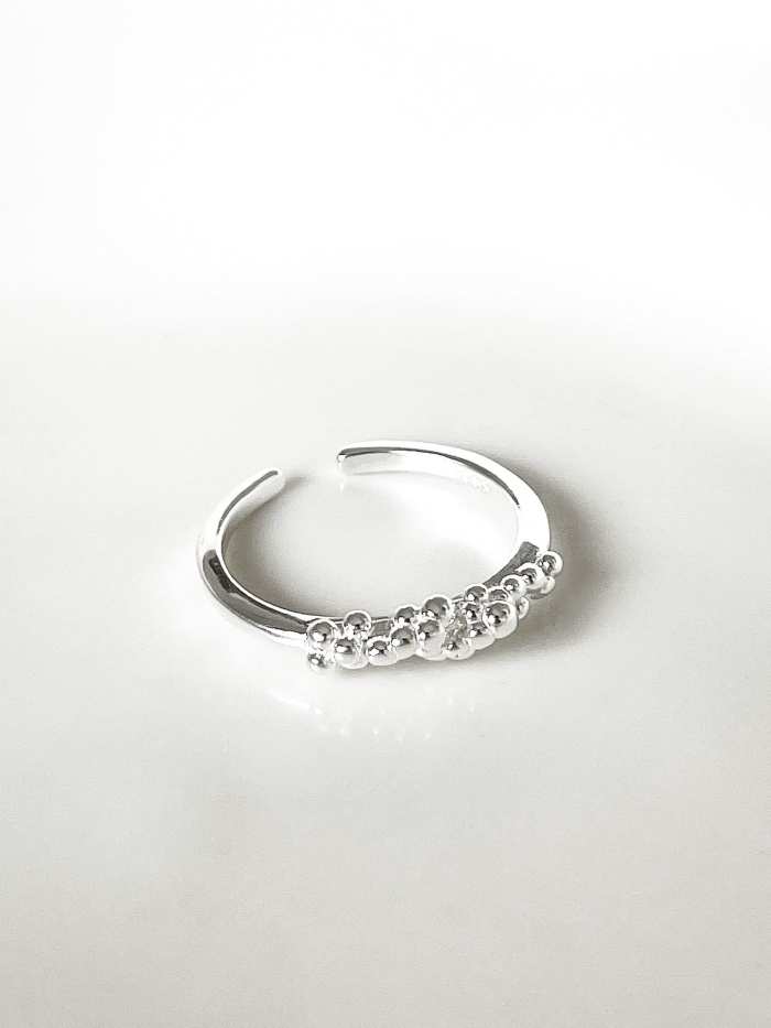 925 Sterling Silver Bead Round Minimalist Band Ring