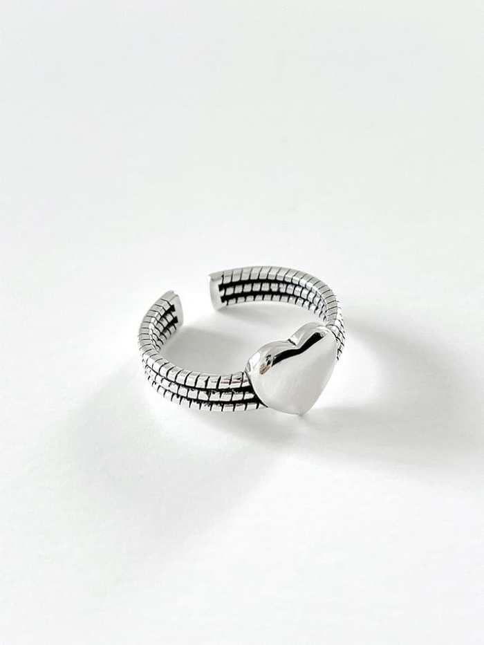 925 Sterling Silver Heart Minimalist Band Ring