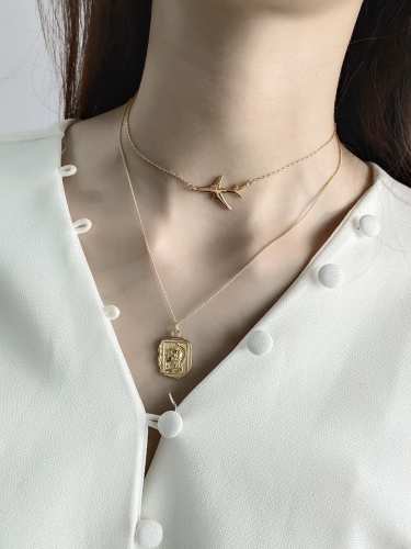 925 Sterling Silver Face Artisan Initials Necklace