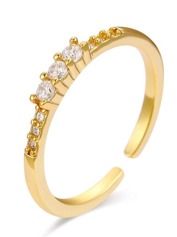 925 Sterling Silver Cubic Zirconia Irregular Minimalist Band Ring