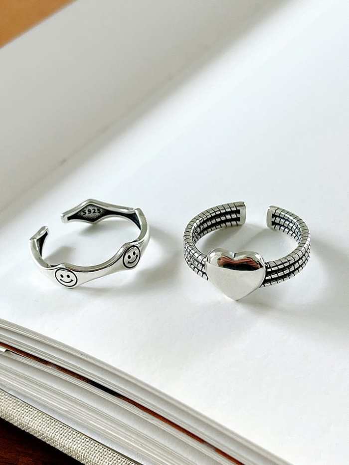 925 Sterling Silver Heart Minimalist Band Ring
