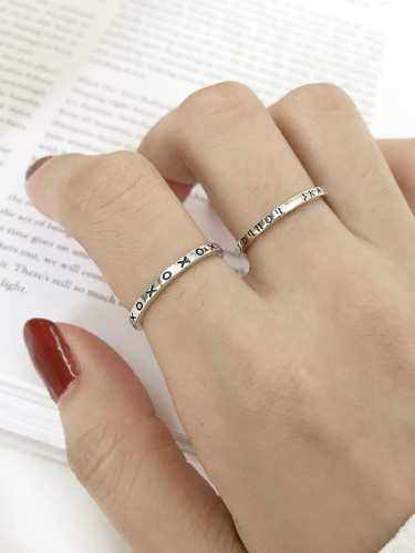 925 Sterling Silver Letter Vintage Signet Ring