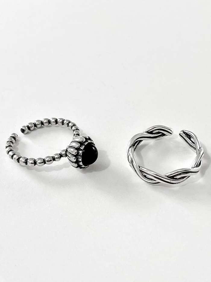 925 Sterling Silver Triangle Vintage Band Ring