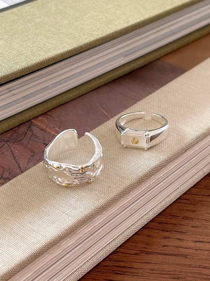 925 Sterling Silver Geometric Vintage Band Ring