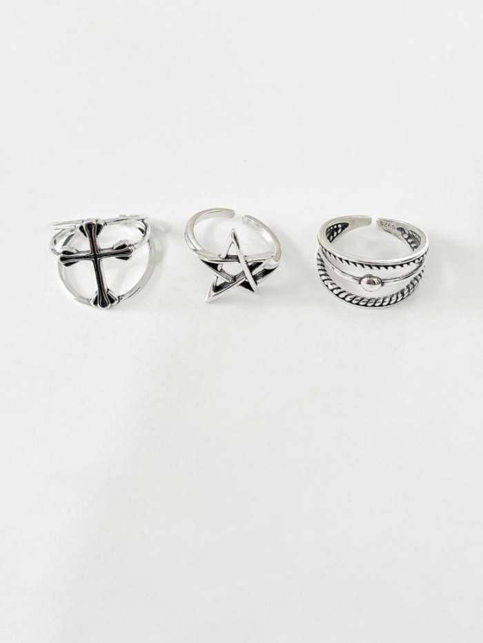 925 Sterling Silver Cross Minimalist Band Ring
