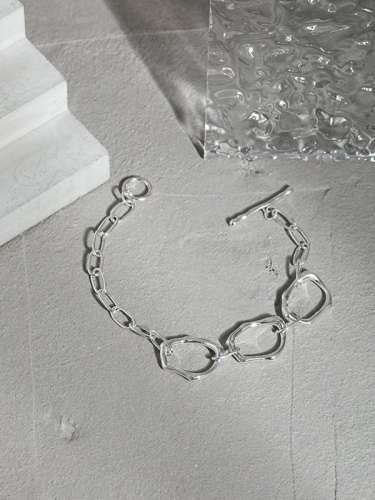 925 Sterling Silver Hollow Geometric Chain Minimalist Link Bracelet