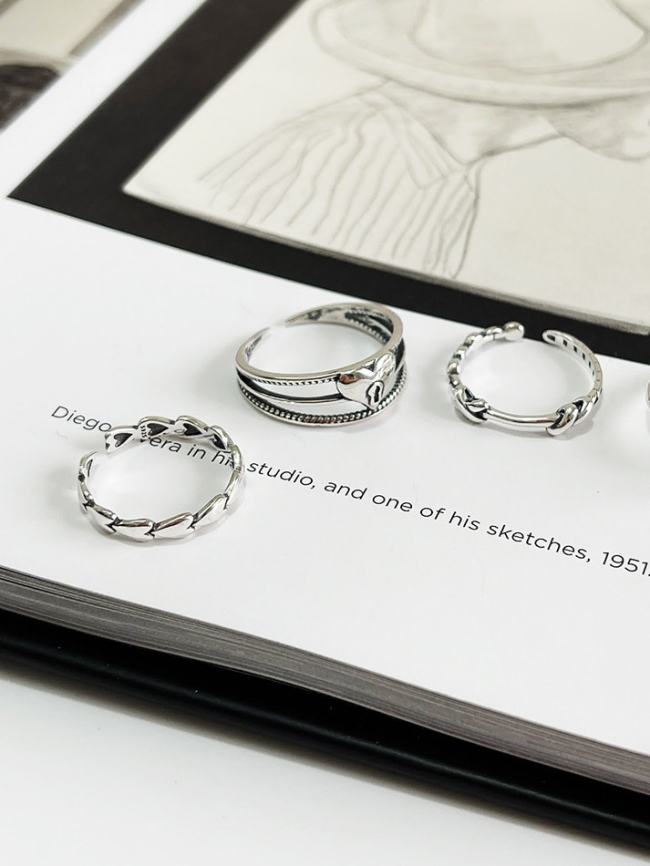 925 Sterling Silver Irregular Vintage Band Ring