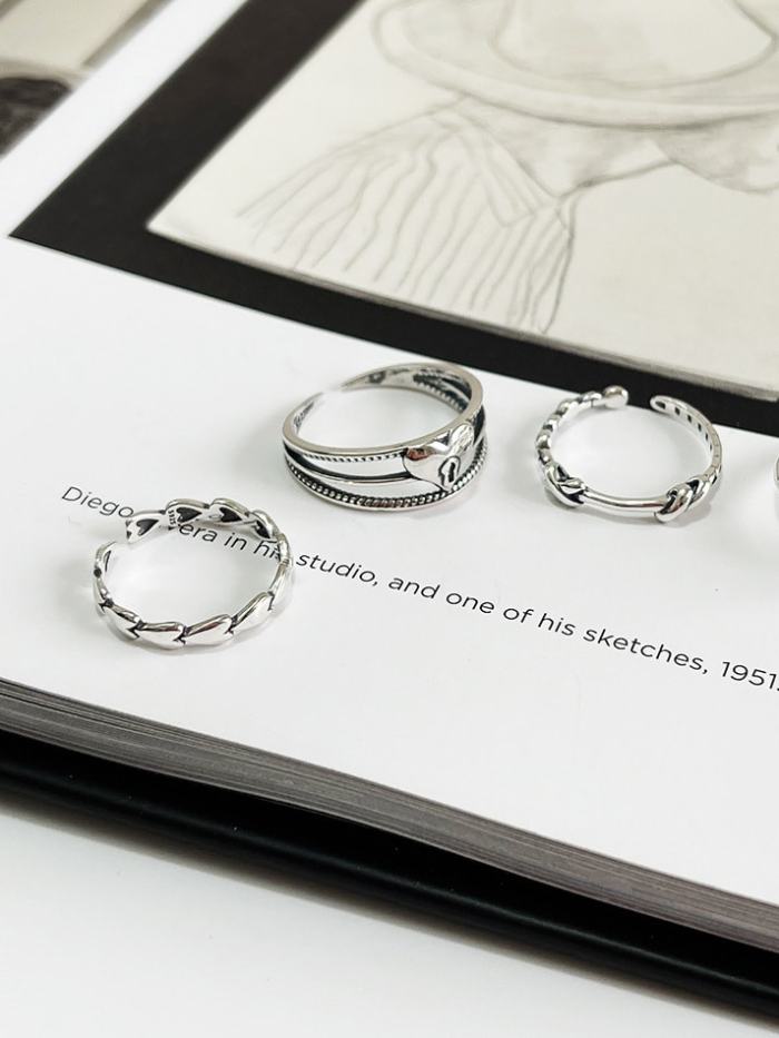 925 Sterling Silver Irregular Vintage Band Ring