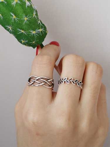 925 Sterling Silver Leaf Minimalist Midi Ring