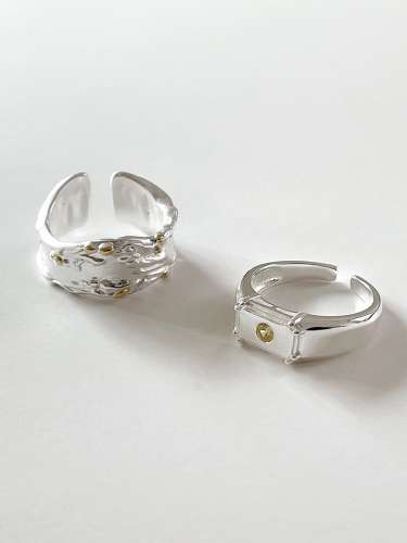 925 Sterling Silver Geometric Vintage Band Ring