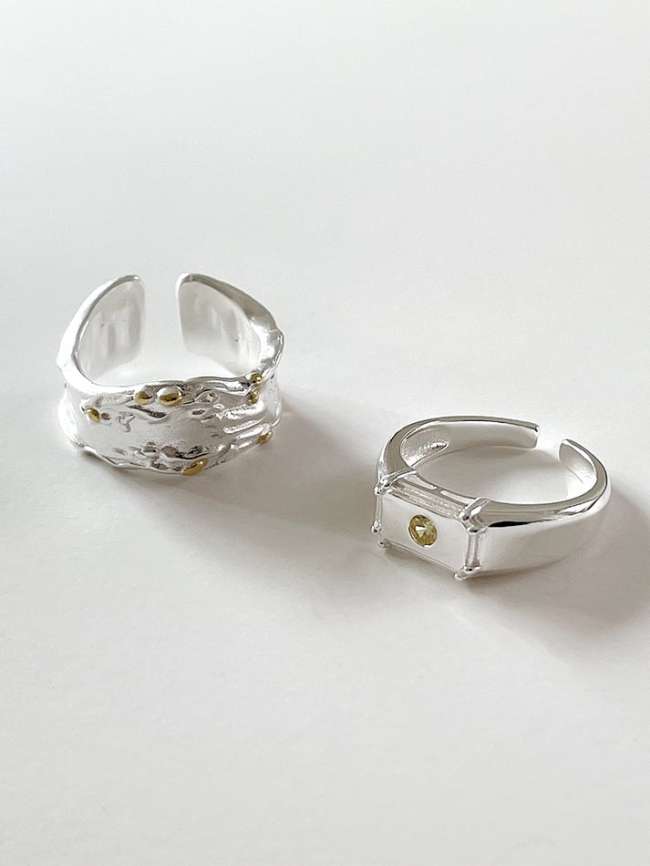 925 Sterling Silver Geometric Vintage Band Ring